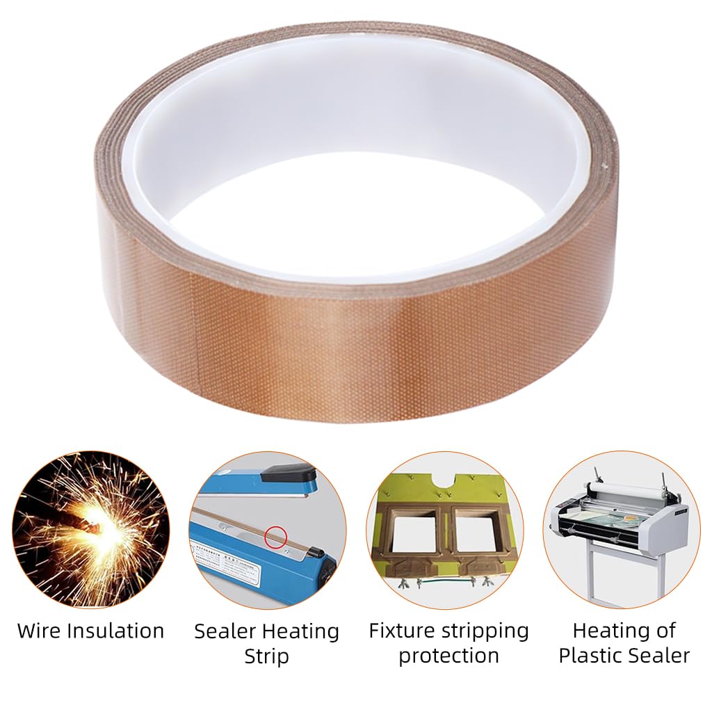 Serplex PTFE Coated Fiberglass Tape 25mm x 10m for Heat Sealing and 3D Printer Beds | Non Stick Surface