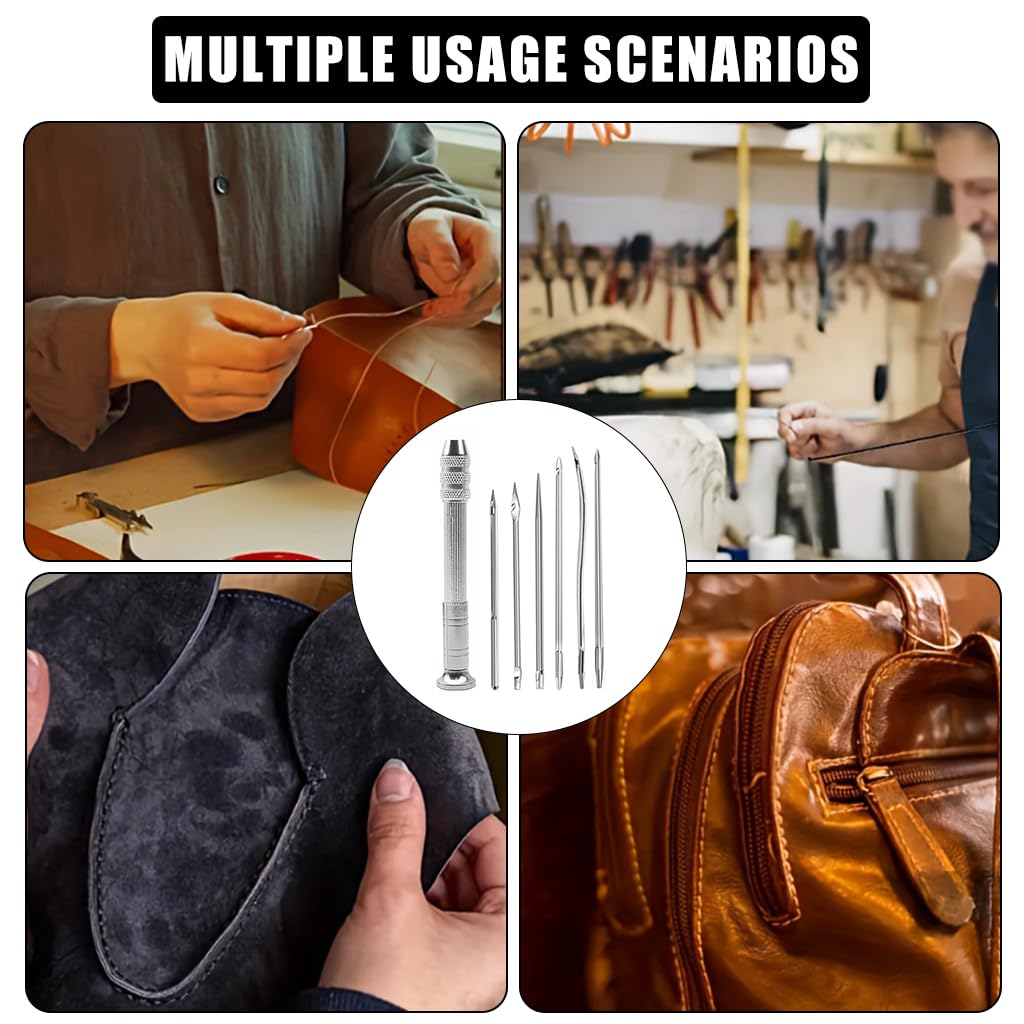 HASTHIP Leather Sewing Awl Kit for Shoe Repairing DIY Craft featuring 21 pcs and 6 needles
