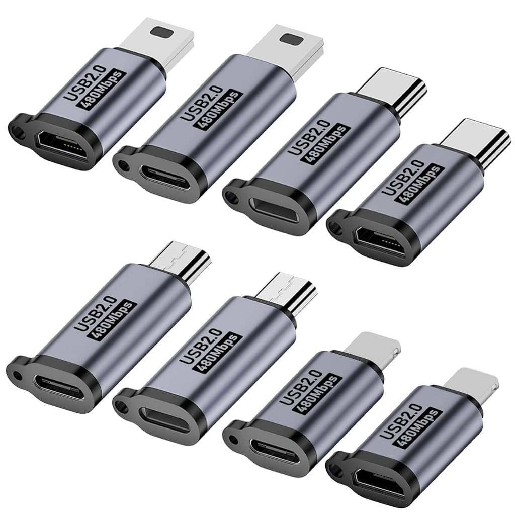 Verilux USB OTG Connector Set for Multi‑Device Use featuring 8 Adapters and Aluminum Alloy Build