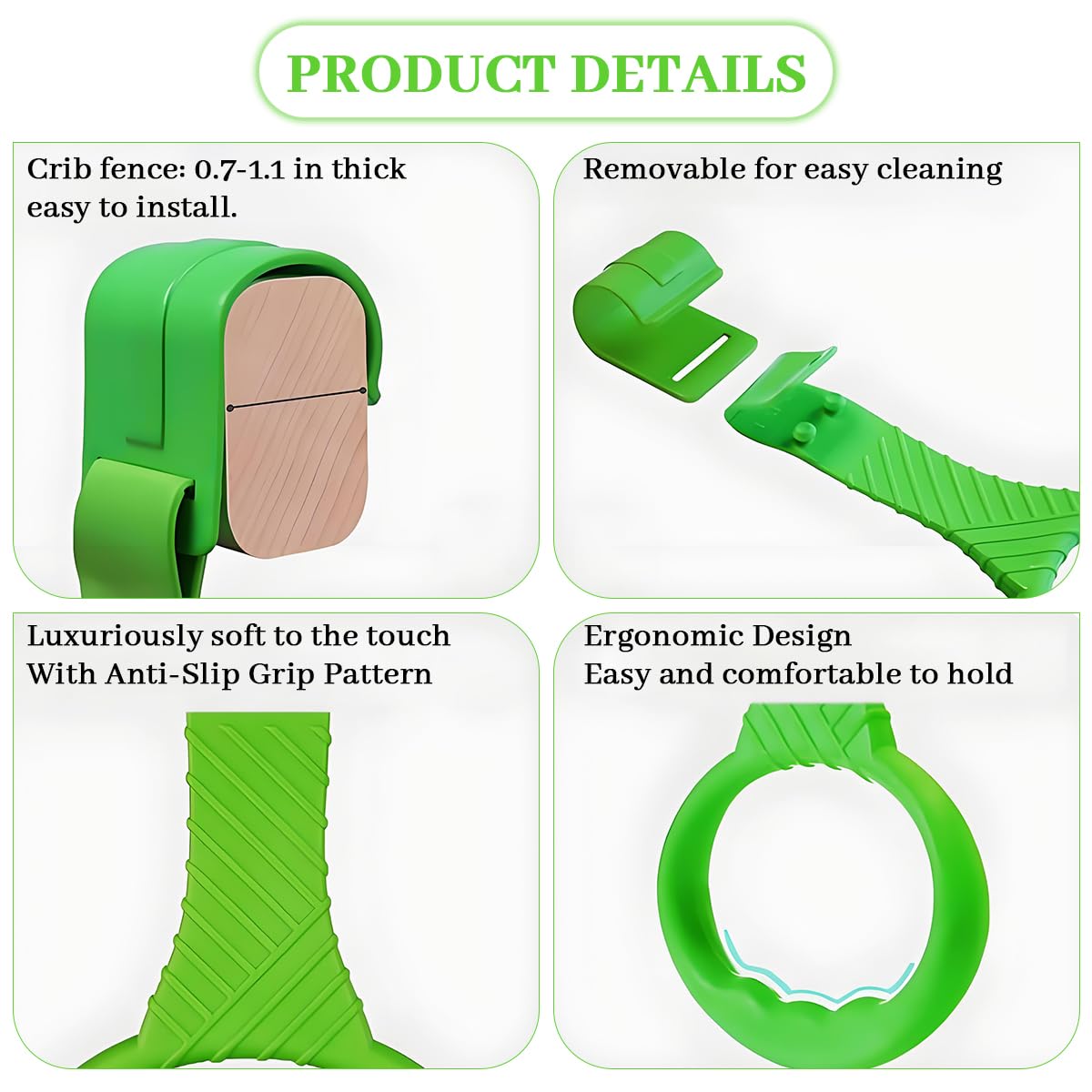 SNOWIE SOFT Baby Pull Up Ring for Crib with Snap Buckle & PP Handle | 5Pcs Set for 6–18 Months