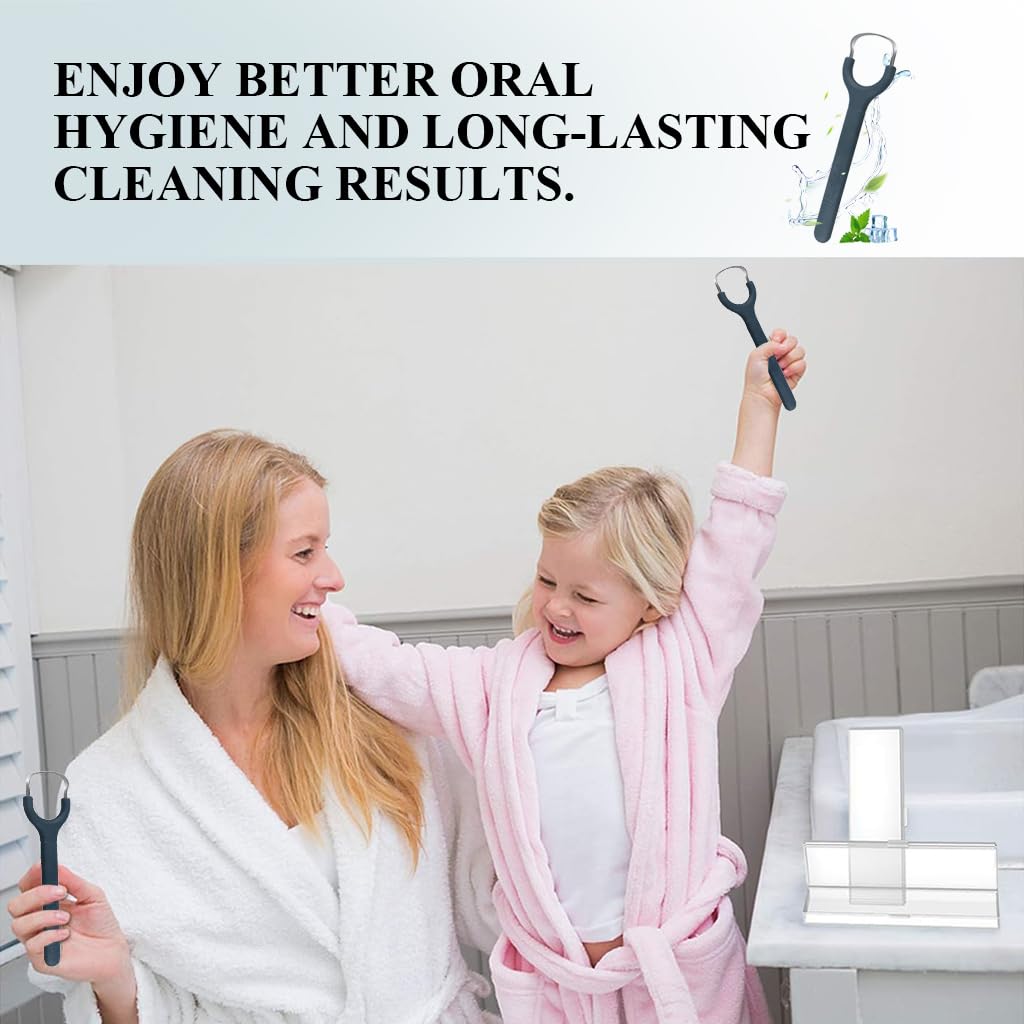 HANNEA Tongue Cleaner for Adults and Kids with Anti Slip Handle featuring 5.6 in Stainless Steel Design