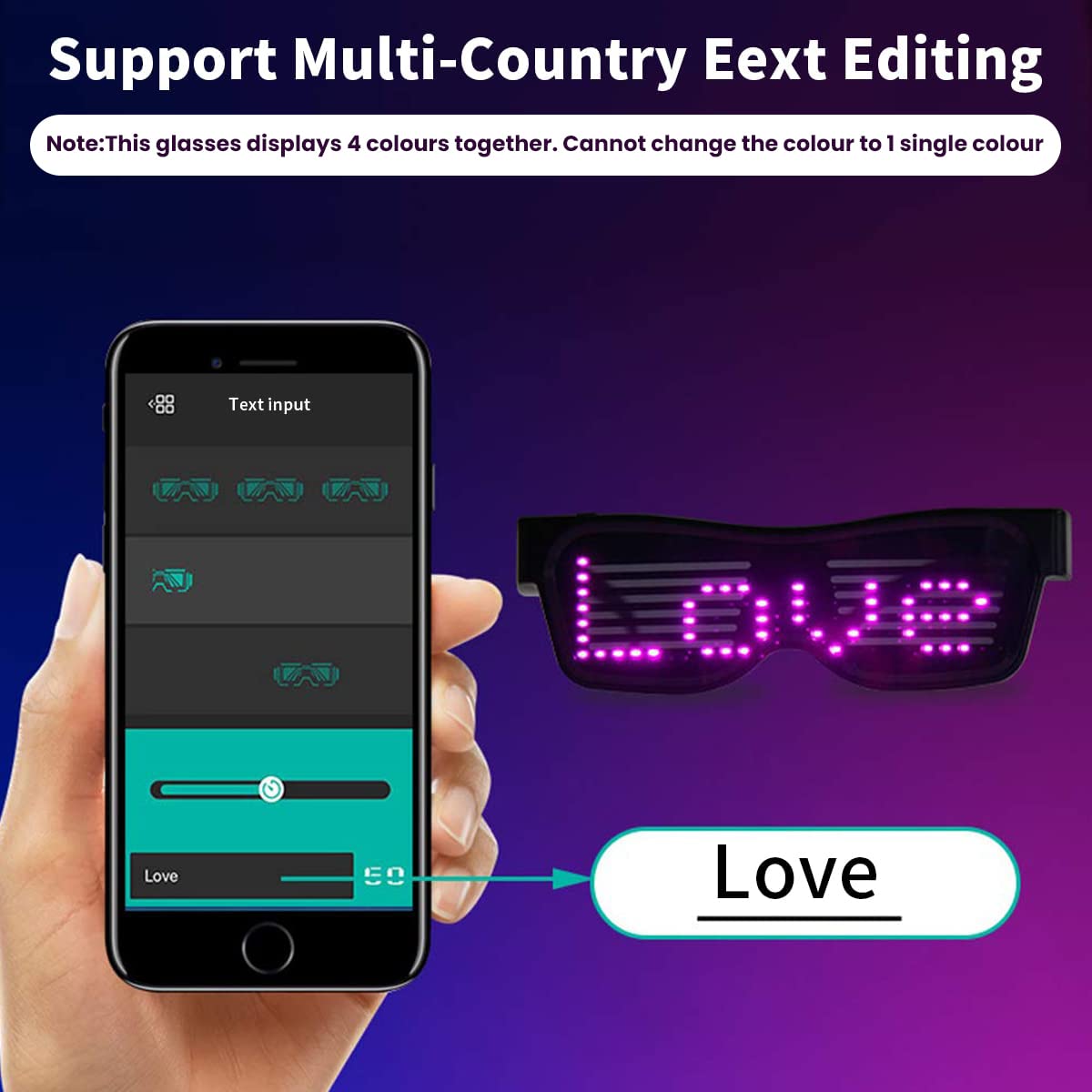 ZORBES LED Glasses for Party with 200 Micro Light Beads and APP Music Sync Mode | USB Rechargeable