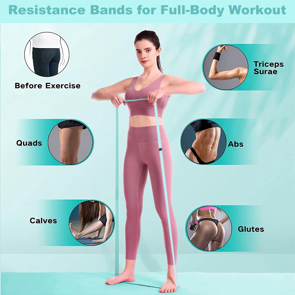 Proberos Resistance Band for Workout with 6.6 ft Length and 24 lbs Resistance | Green Fabric for Home Exercise and Recovery