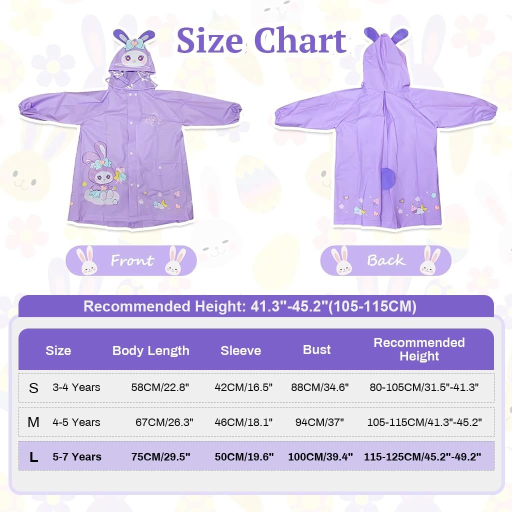 SNOWIE SOFT Hooded Raincoat for Kids with Wide Brim EVA Material 115–125cm | 2PCS Set