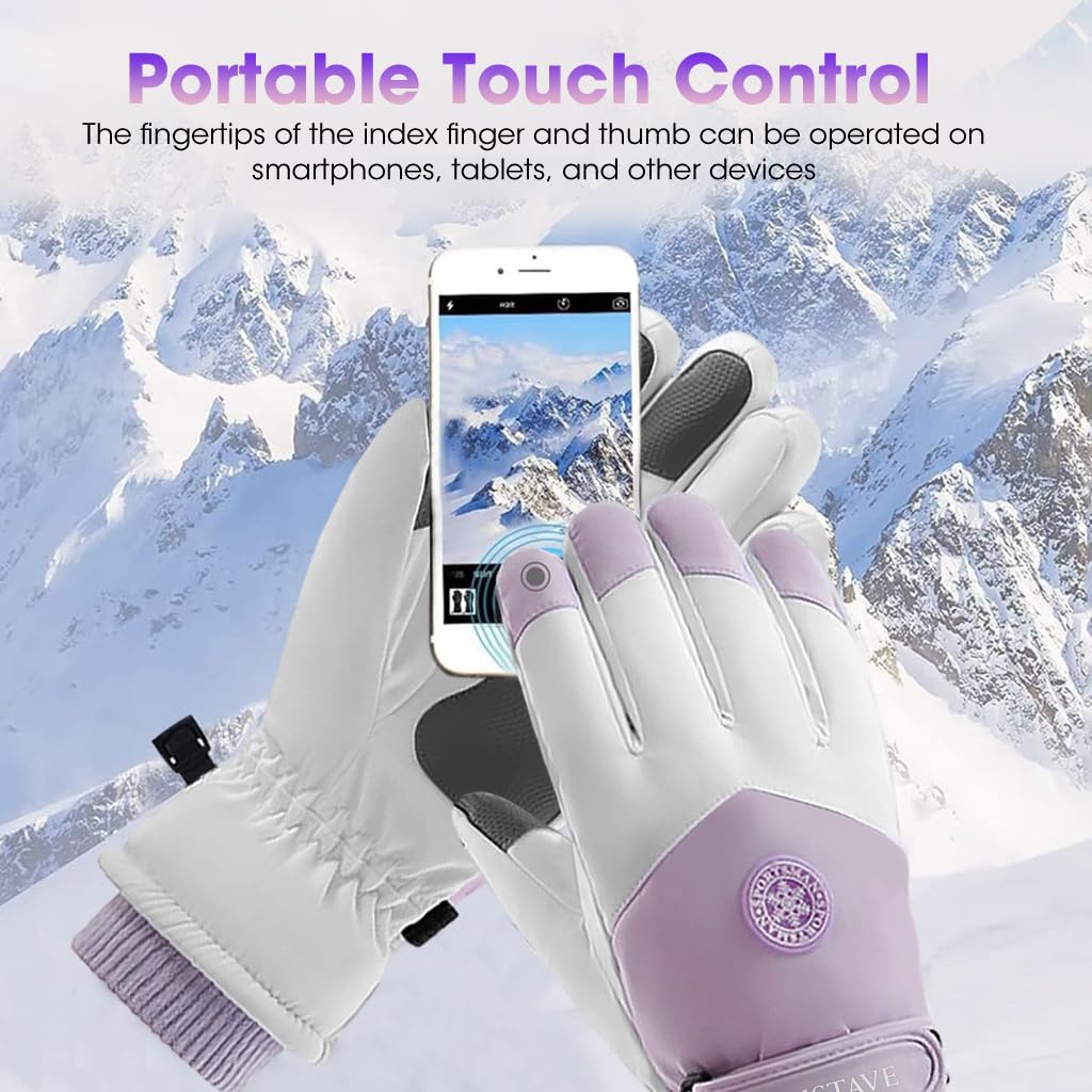 Gustave Winter Gloves for Women featuring Touch Screen Fingertips and 26cm Length | Purple