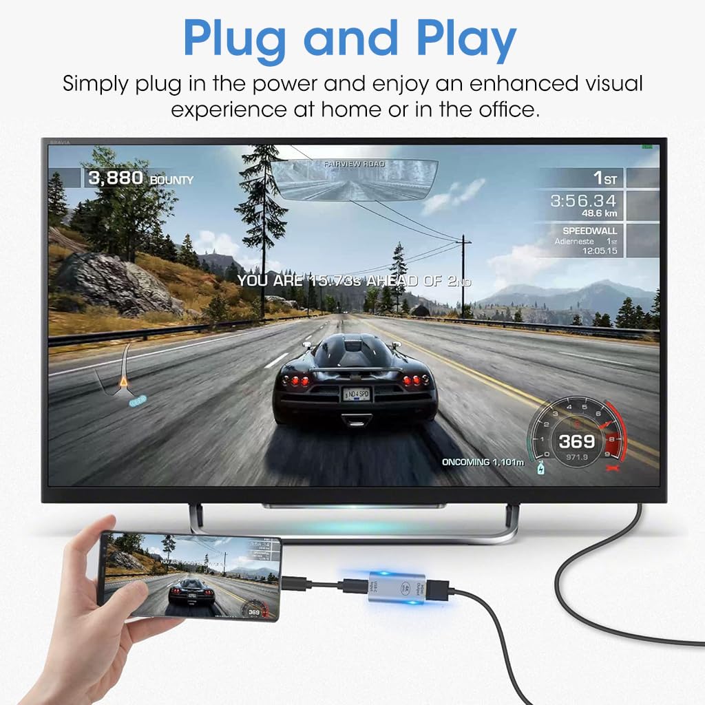 Verilux USB C to HDMI Adapter 4K@60Hz for MacBook and iPad Pro featuring Aluminum Alloy Shell