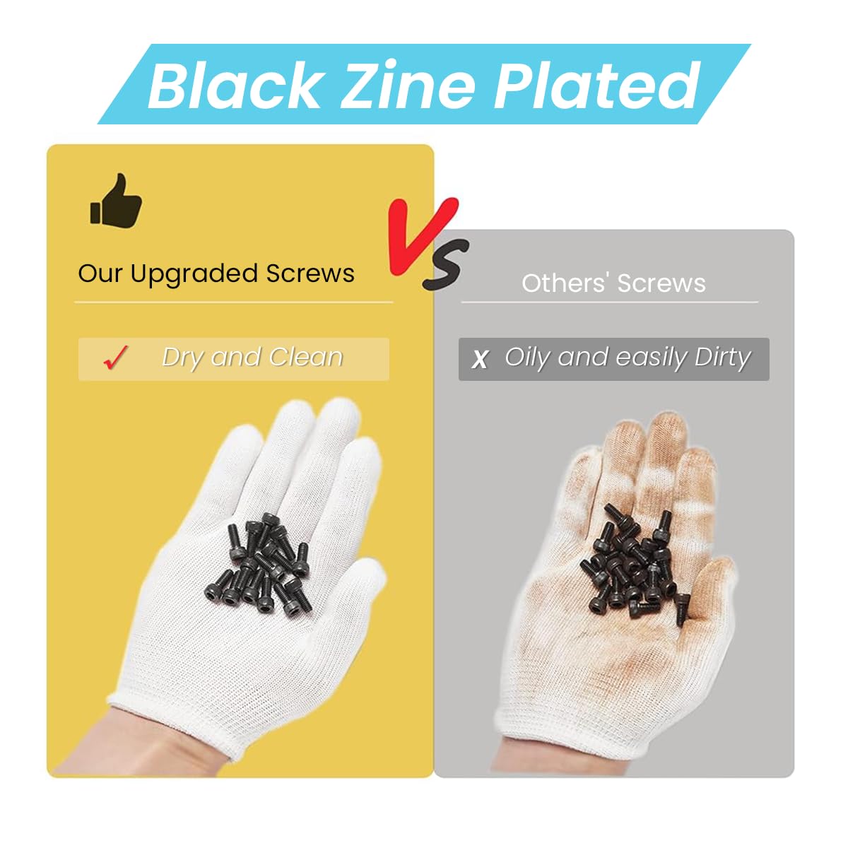 Serplex Hex Screw Set for DIY and Machinery with Reinforced Threads 1230 pcs Black Zinc Steel