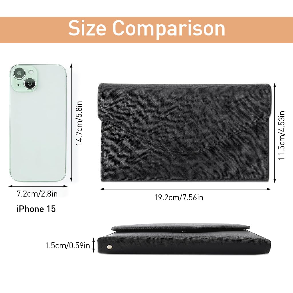 GUSTAVE Passport Wallet for Travel with RFID Blocking and 7 Slot Bifold Design | PU Leather