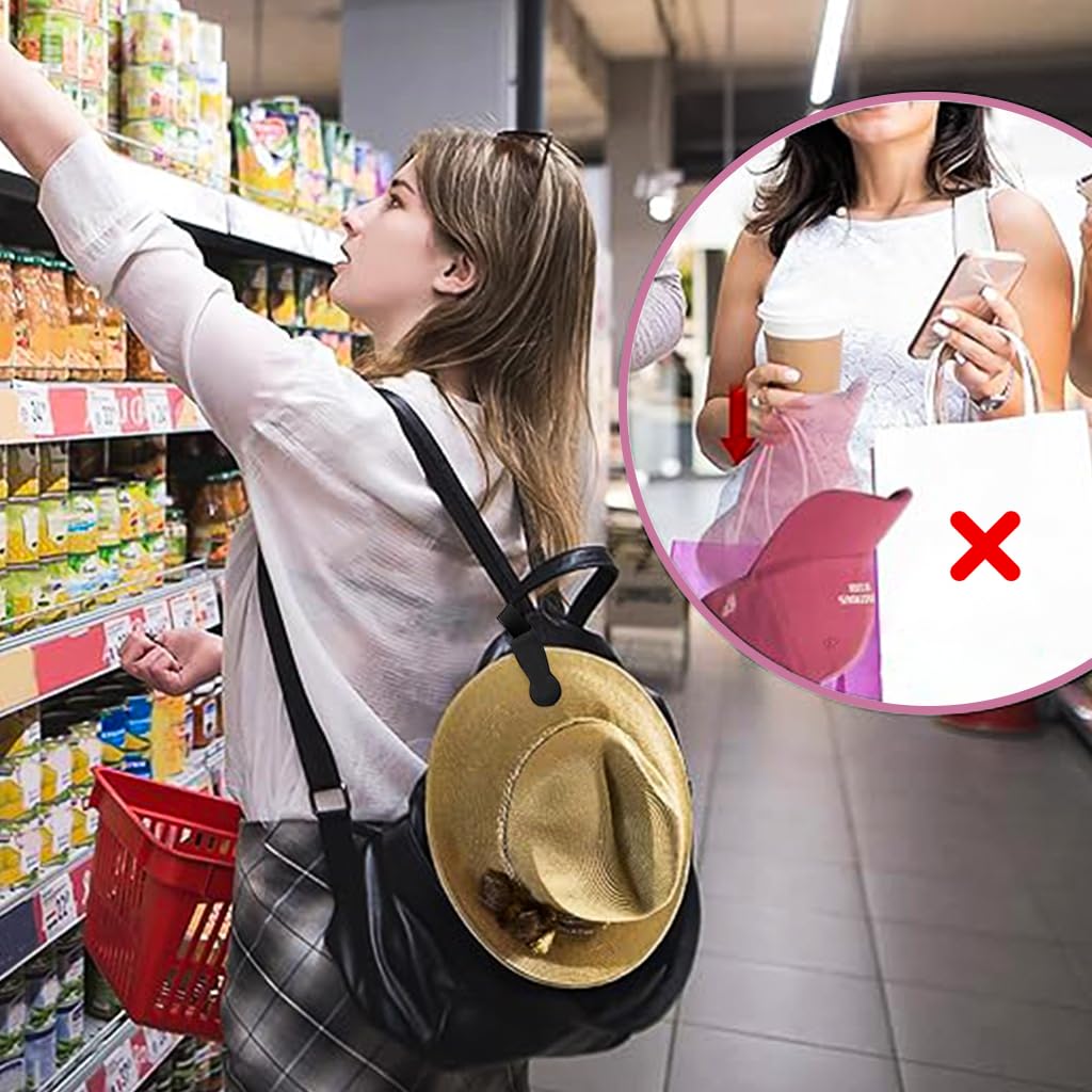 MAYCREATE Elastic Hat Clip for Travel with Strong Magnetic Closure and Silicone Grip | 2 Pack