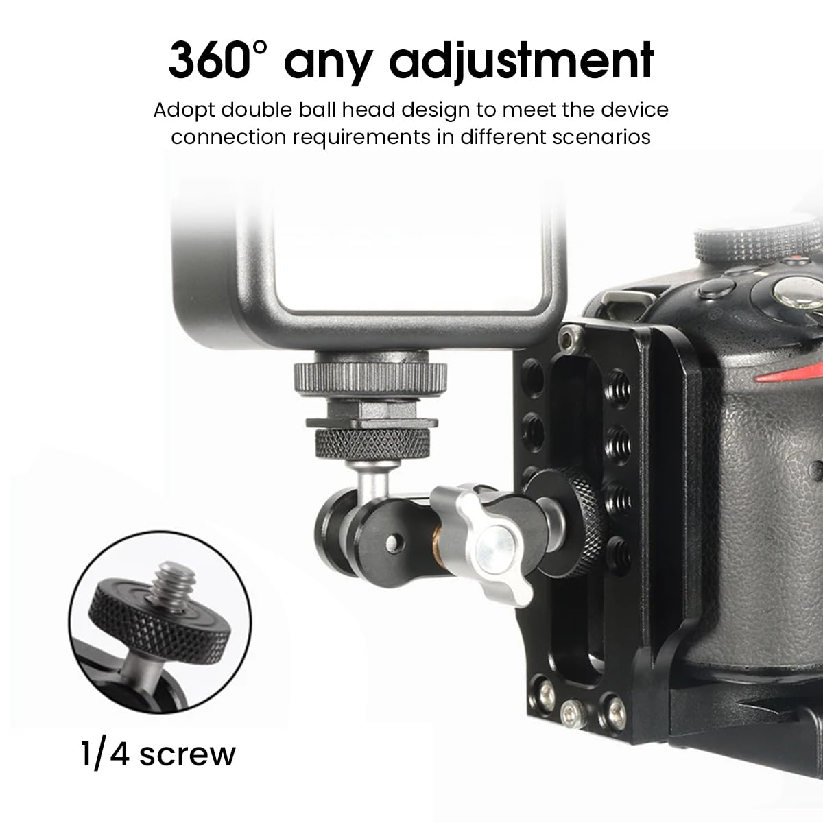 ZORBES Filming Extension Arm for Tripod and Phone Holder with 1/4 inch Screw | 360° Rotatable Aluminum Alloy Magic Arm