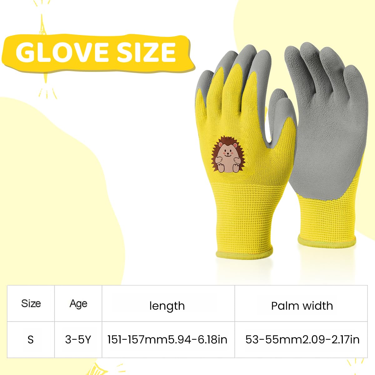Serplex Kids Gardening Gloves for Ages 3–5 with Rubber Coating and Soft Breathable Lining