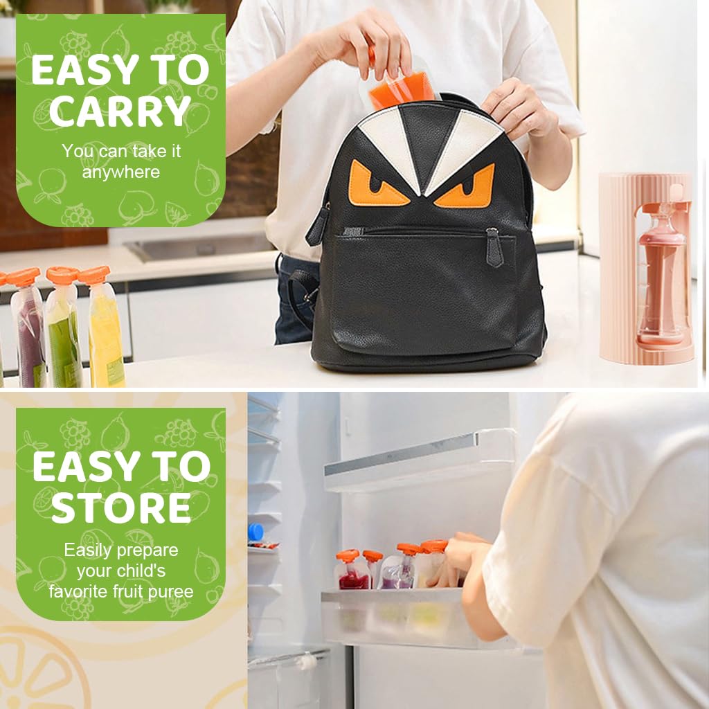SNOWIE SOFT Baby Food Pouch Filler Set with 10 Reusable Pouches featuring Easy Squeeze Handle