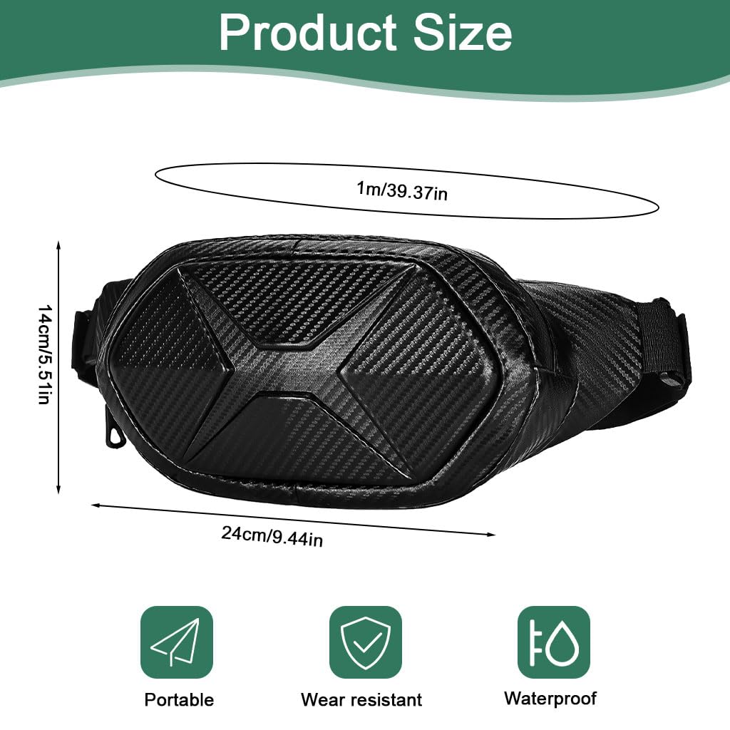 STHIRA Waterproof Bag for Travel and Riding featuring Carbon Fiber Texture & Adjustable Strap