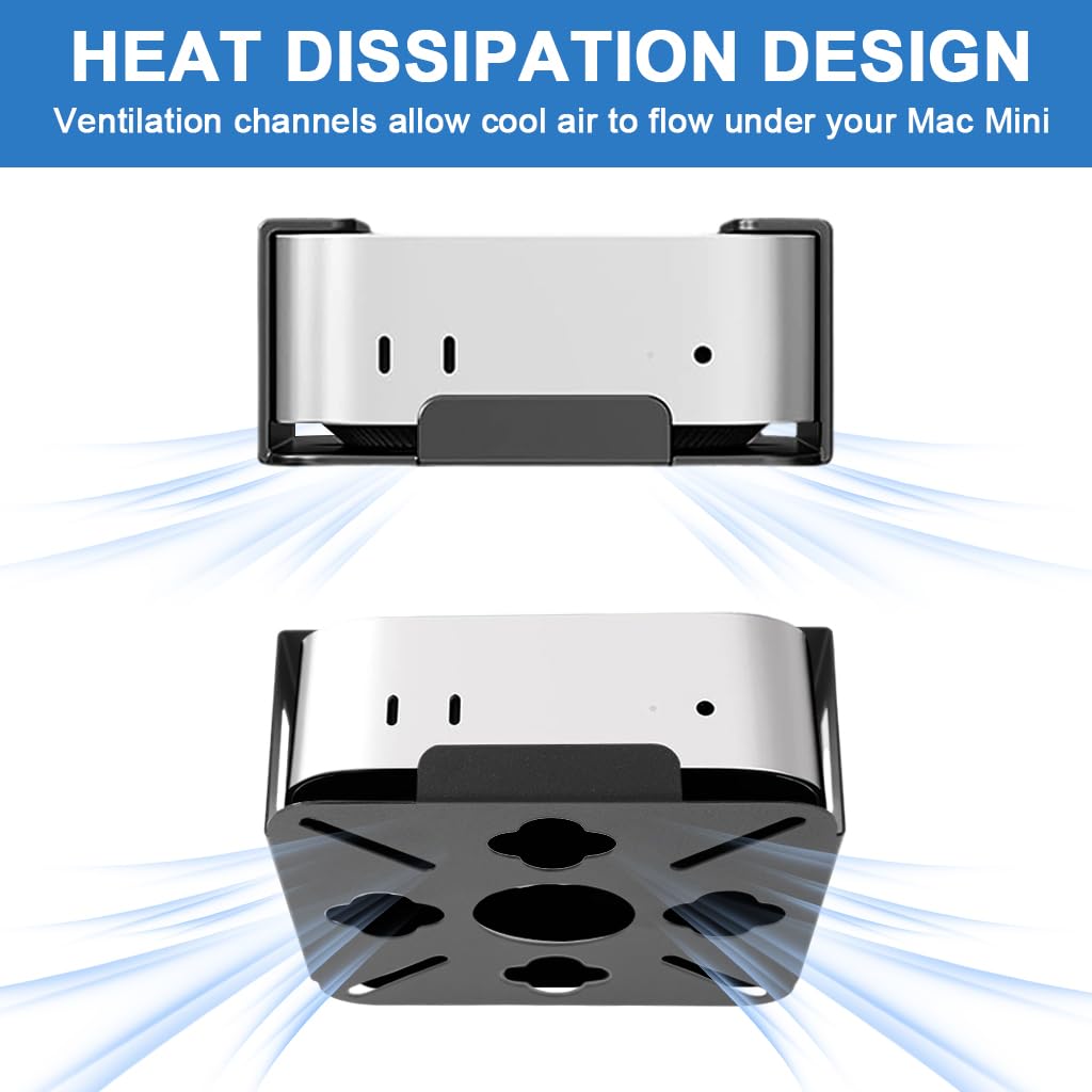 ZORBES Mount for Mac mini M4 with Carbon Steel Bracket and Anti Scratch Pads | Under Desk Wall Installation