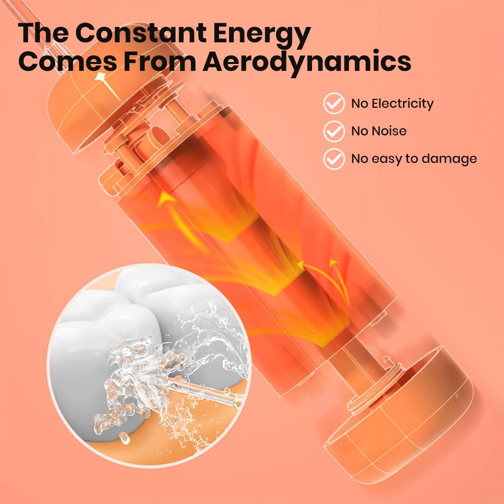 HANNEA Teeth Irrigator for Kids and Adults with 90ml Tank featuring Air Pressure Cleaning | Compact Travel Oral Cleaner