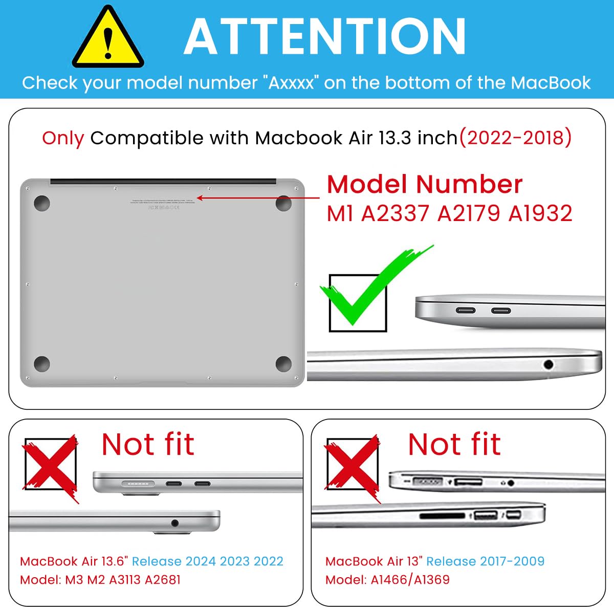 ZORBES Laptop Case Cover for MacBook Air 13.3 inch M1 A2337 A2179 A1932 with Anti Slip Waterproof Hard Shell | Scratch Resistant PC Protection