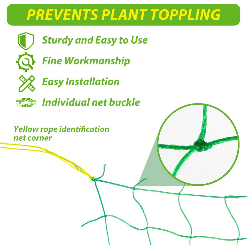 HASTHIP Trellis Netting for Climbing Plants with 18 Nylon Strands and 4x4 in Grid | 2 Pcs Set