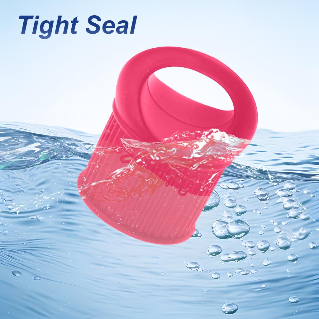 PATPAT Silicone Wine Stoppers 6Pcs Set with Easy Pull Handle and Airtight Leak-Proof Seal