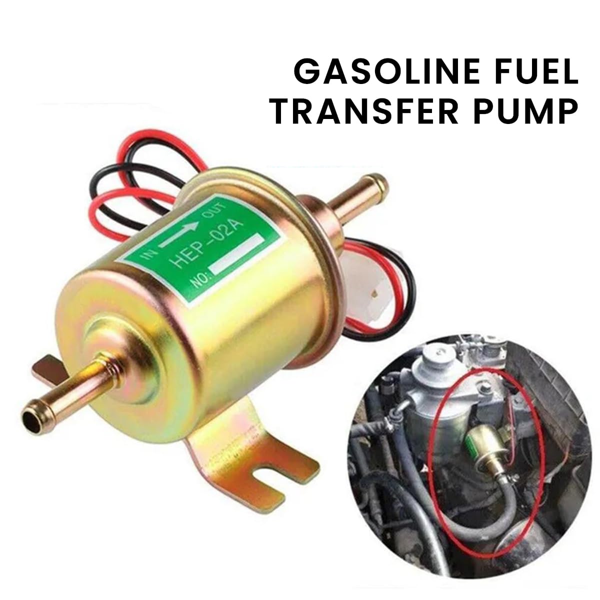 STHIRA Electric Fuel Pump for Lawn Mower and Carburetor featuring Built‑in Check Valve and 2.5–4 psi Output | Compact 12V Inline Design