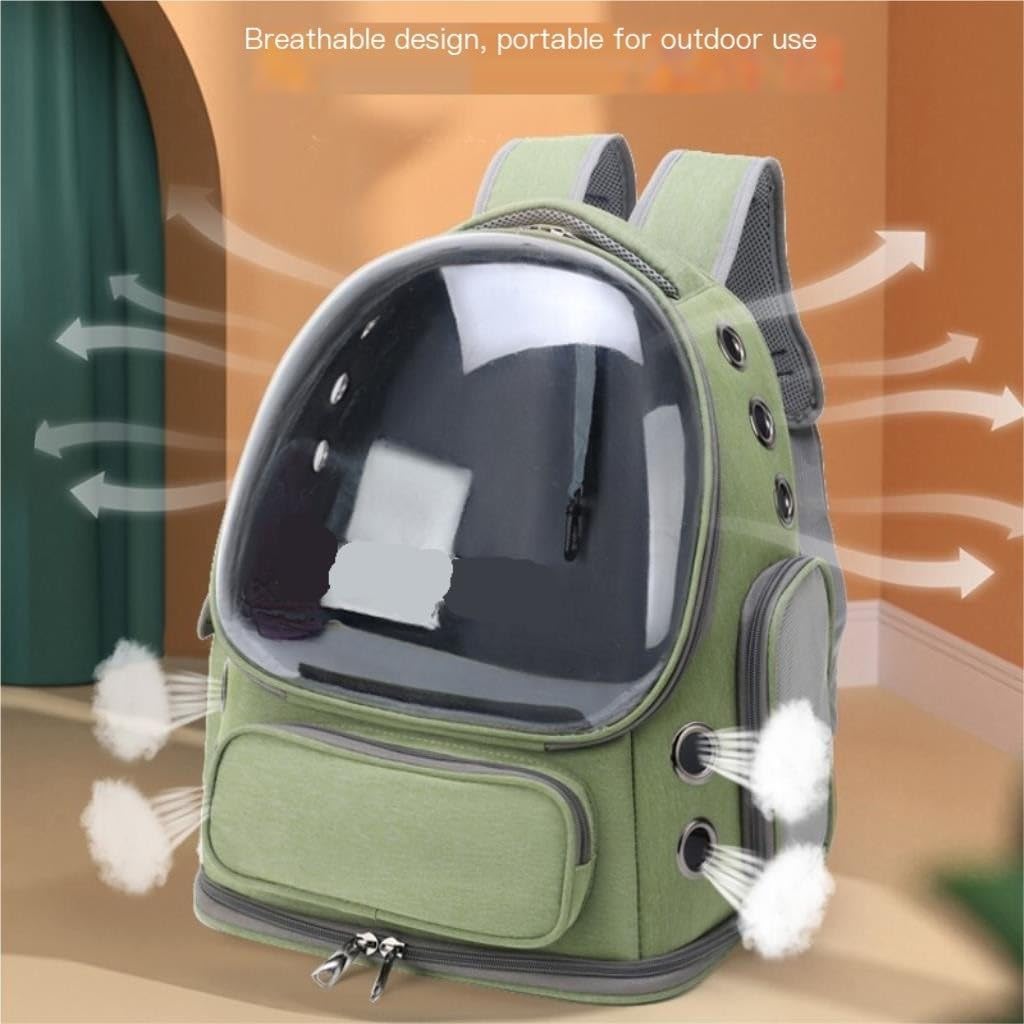 ZIBUYU Ventilated Cat Carrier Backpack for Outdoor Travel with Clear Dome Window and Mesh Panels