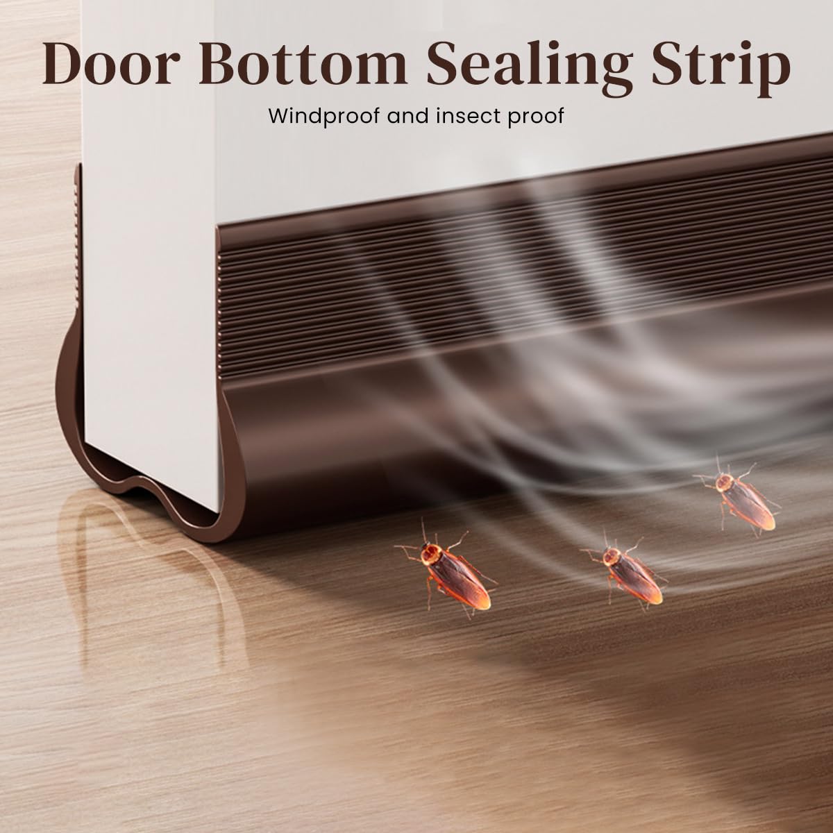 HASTHIP® 36.6 Inches Door Seal Strip Door Bottom Sealing Strips Rubber Door Sweep Door Seal Gap Seal Strong Self Adhesive Door Seal Insulation Gap Seal Strip Noise Reduction Door Seal