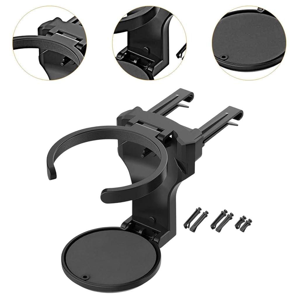 STHIRA® Car Cup Holder for Air Vent Universal Folding Snap-On Bottle Anti-Slip Drink for 8cm Bottles Coffee Mugs Cans Space Saver Compact Cars Easy Installation 1 Pack 3PCS