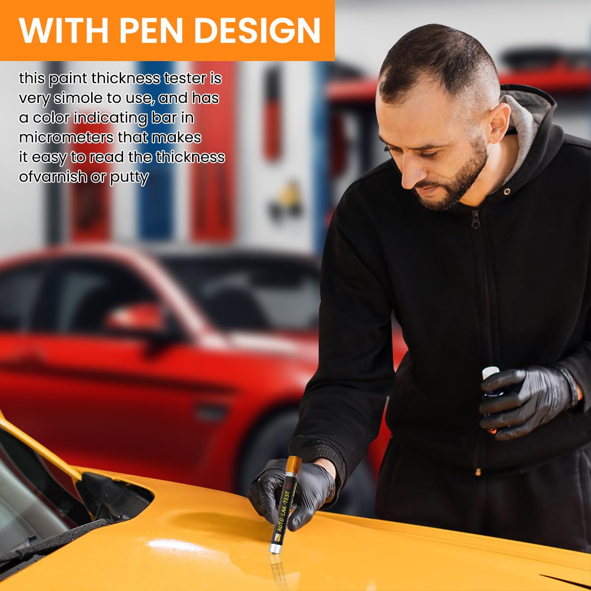 STHIRA Paint Thickness Gauge Pen for Vehicle Coating Check with Magnetic Mechanism 2 PCS