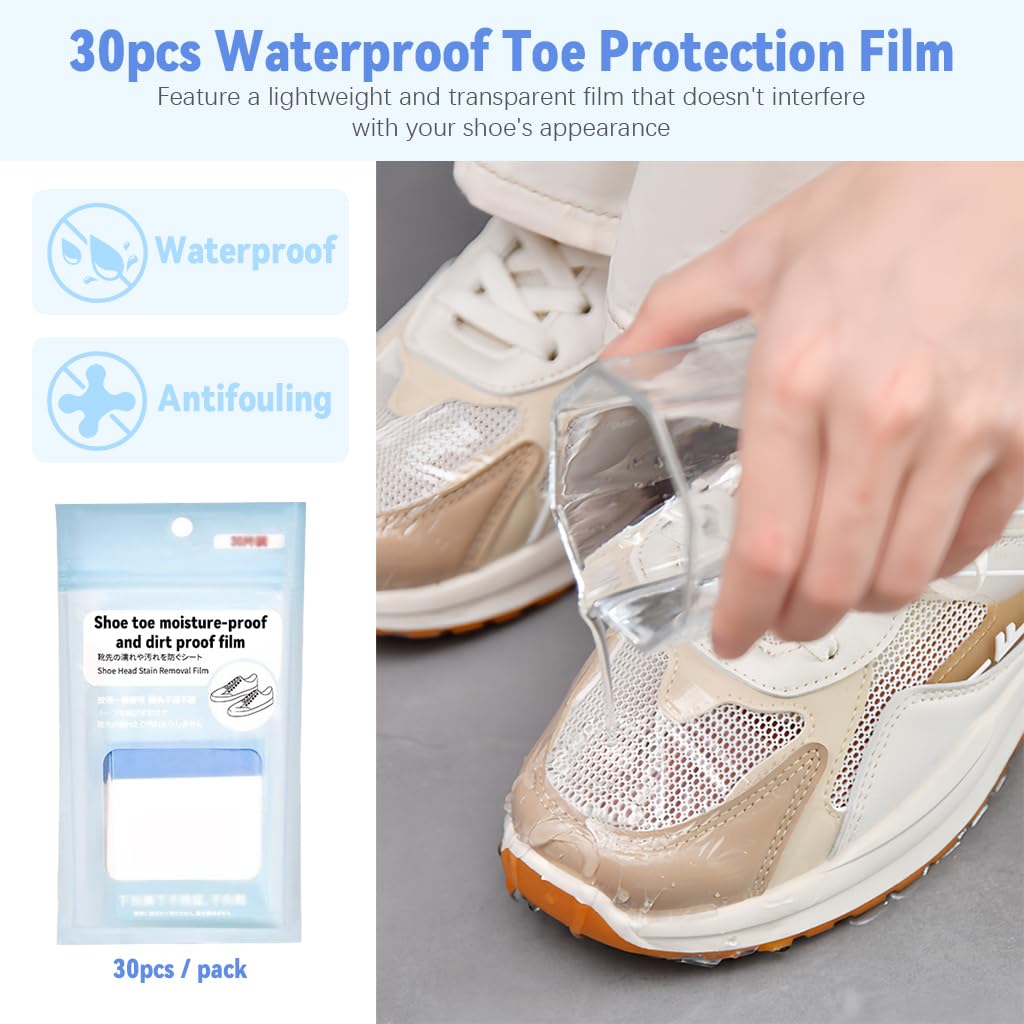 ZIBUYU Toe Box Protector Film for Sneakers with Peel and Stick Design 30 Count 13x6cm
