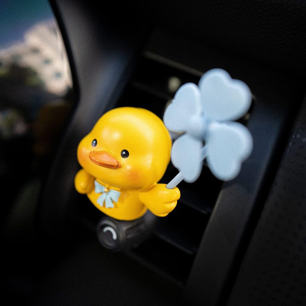 ZIBUYU Cartoon Car Dashboard Decoration for Air Vent with Resin Duck Diffuser | Unscented Customizable Gift