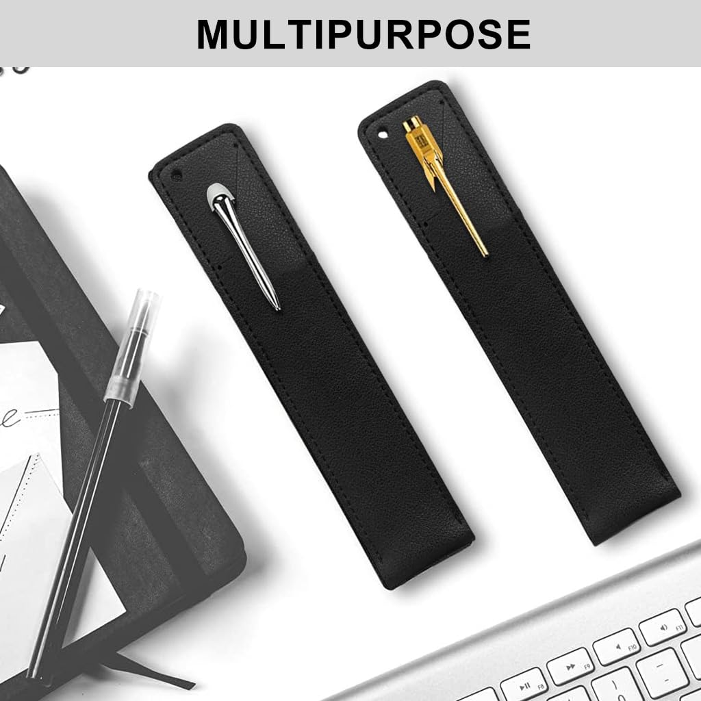 ZORBES Stylus Pen Cover for Apple Pencil with Metal Clasp Ring and Slotted Slash Open | 3.5x19.3 cm PU Leather Sleeve