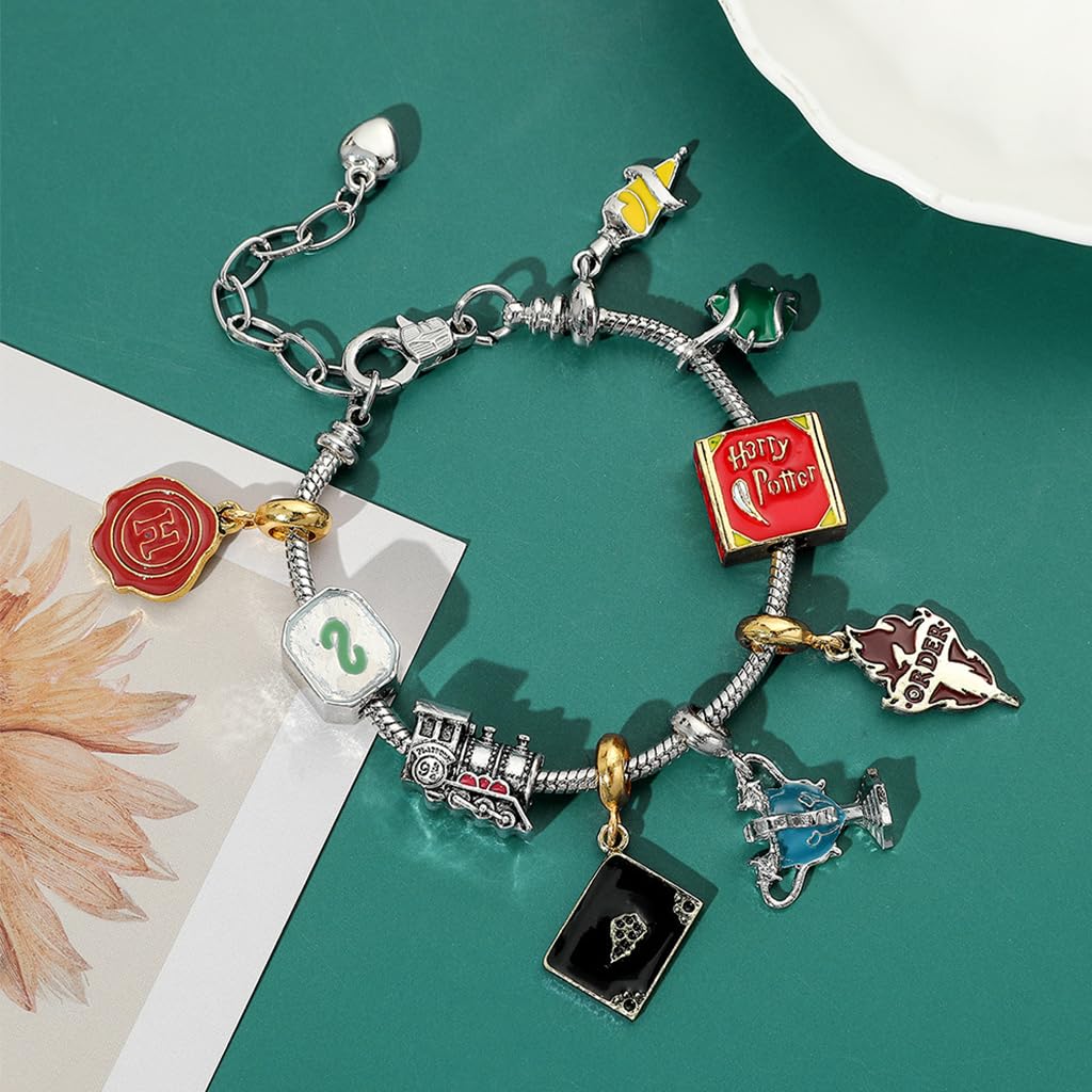 SANNIDHI Bracelets for Kids with 9 Magic Charms featuring Adjustable 6.69 in Zinc Alloy Design | Ideal Gift for Fans