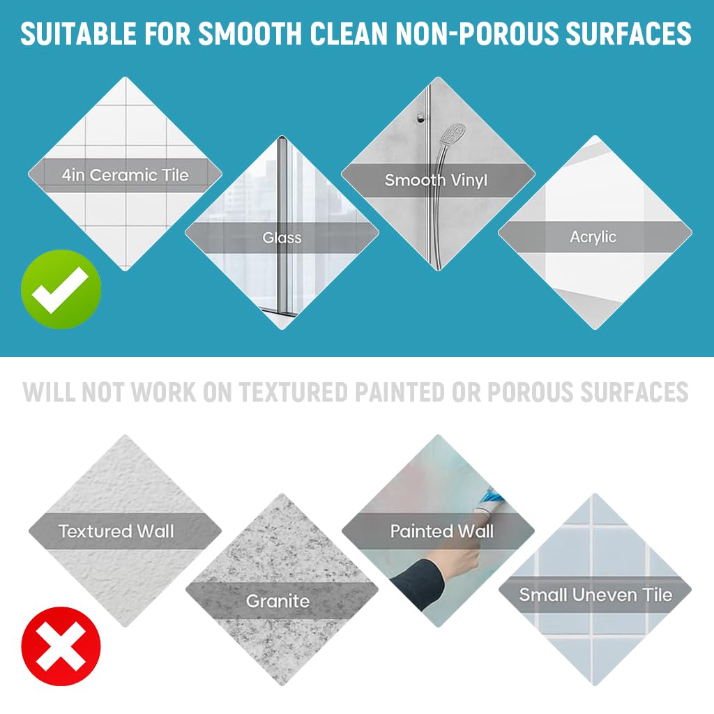 HANNEA Bathroom Grab Bar for Shower Safety with 12.9 in Length and Strong Suction Cups | Anti Slip Handle for Bathtub and Elderly Support