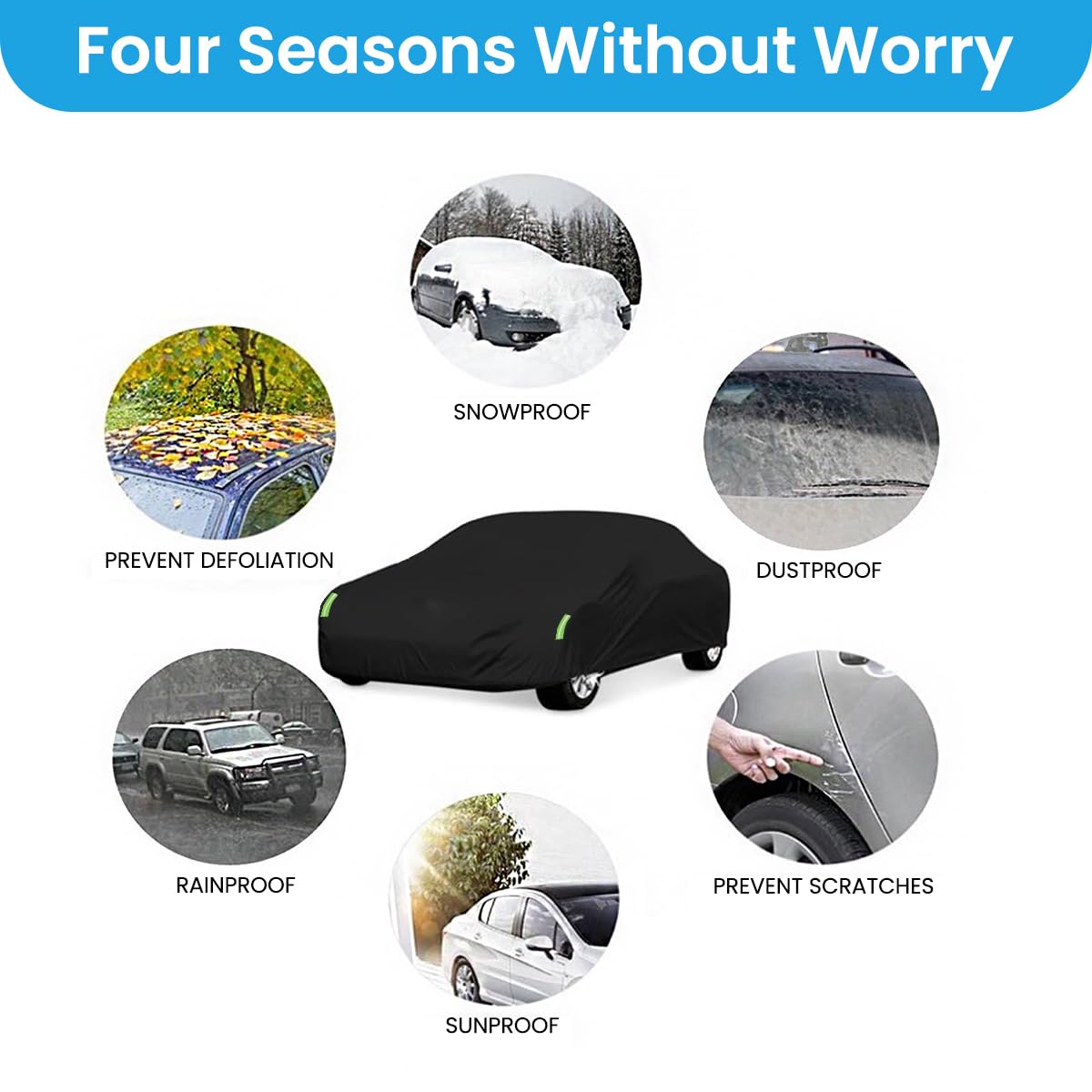 STHIRA Car Cover for Tata Nexon All Models featuring 3 Layer Waterproof Polyester | UV and Heat Resistant Full Body Protection