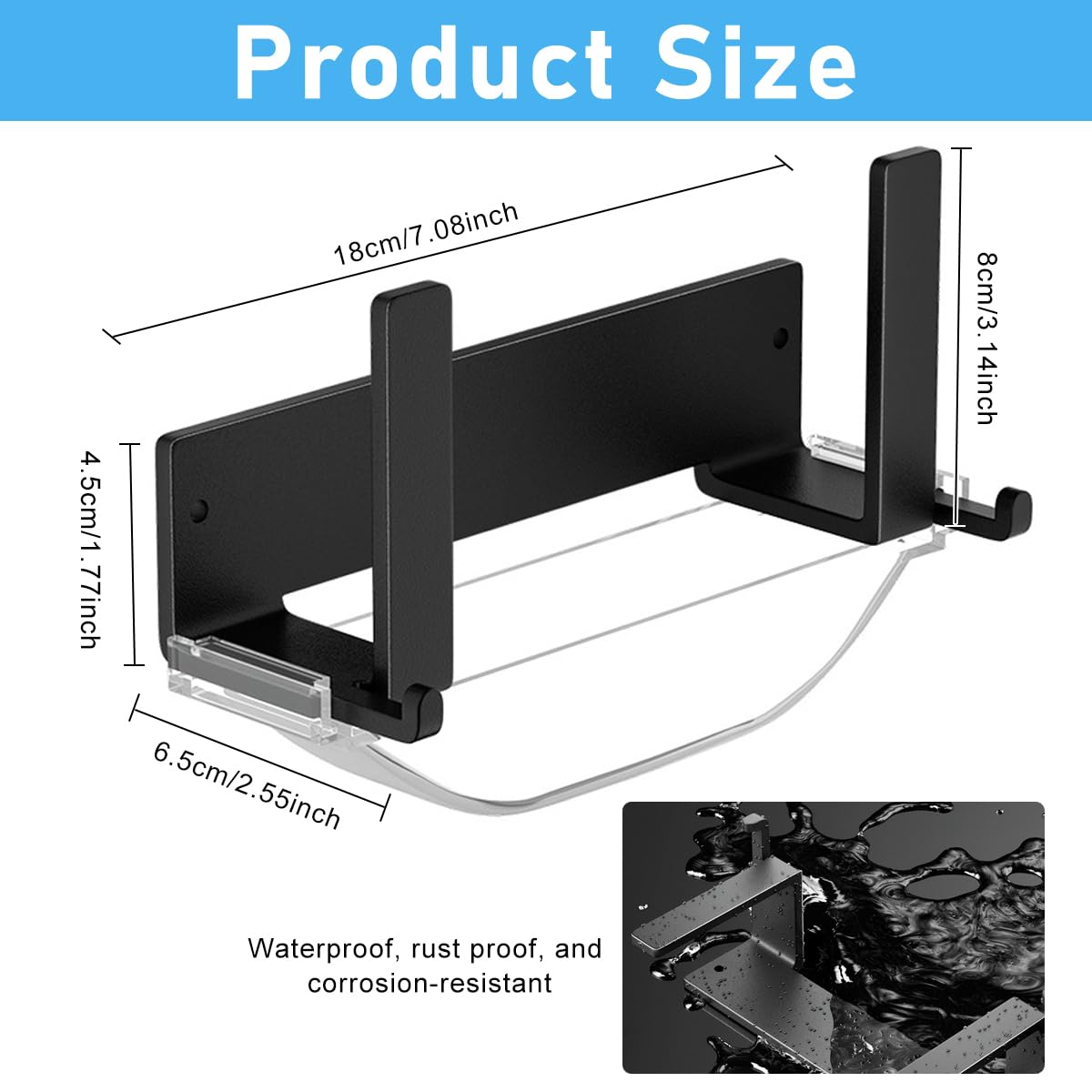 Supvox Lid Organizers for Kitchen with Drain Tray and Self Adhesive Wall Mounted Rack | Carbon Steel Holder for Pot Lids, Pans and Cutting Boards