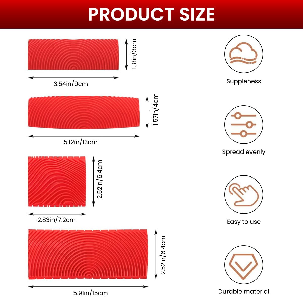 Serplex Wood Grain Roller Tools for Woodworking and Painting 12PCS PVC Pattern Comb