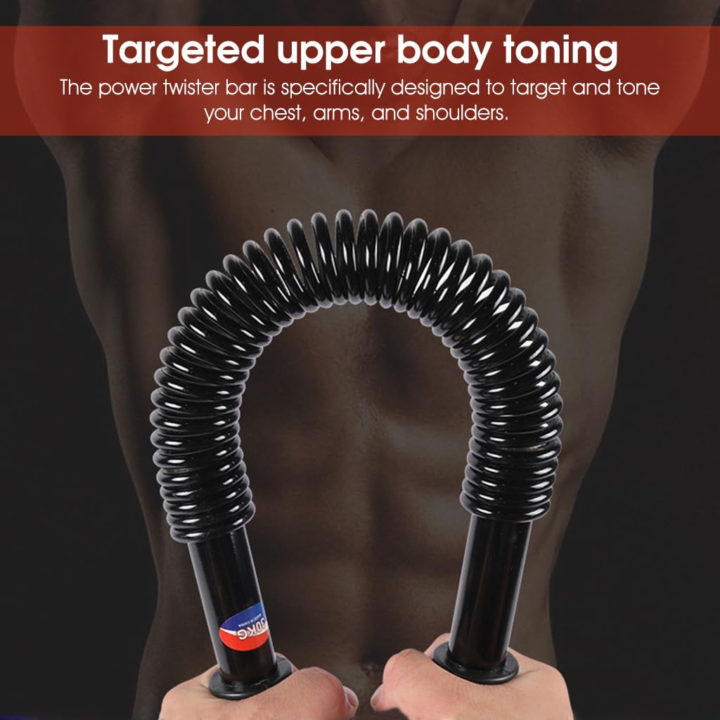 Optifit Power Twister Bar for Upper Body Workout with 66 lb Resistance and Spring Steel | Chest Arm and Shoulder Strength Training
