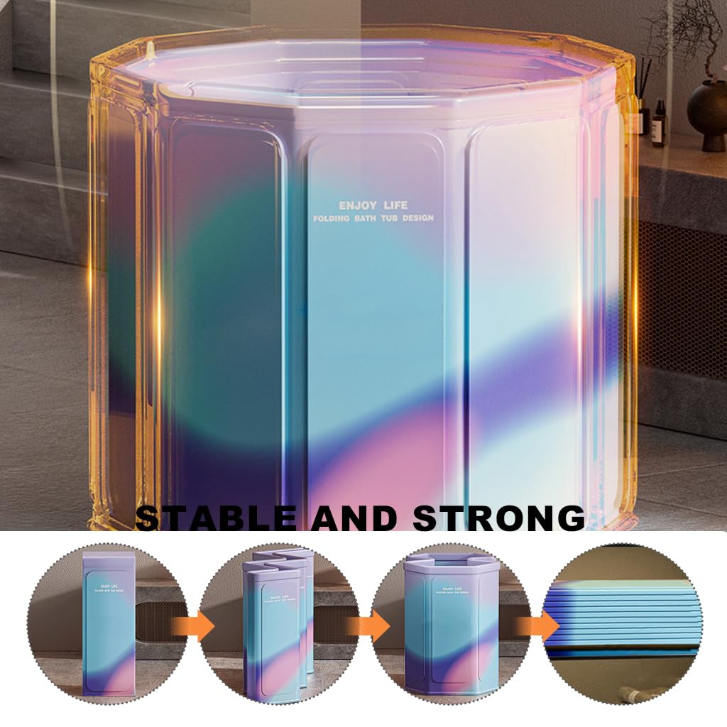 HANNEA Portable Bathtub for Adults with 31.5 in Diameter & 3 Hour Thermal Insulation | Foldable Home and Outdoor Ice Bath Tub