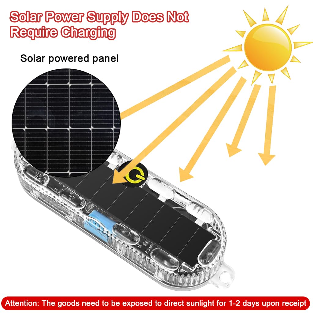 STHIRA Solar Power Simulated Dummy Alarm Security Light for Motorcycles with 4 Color LED and Waterproof PC Housing | Easy Self Adhesive Mount