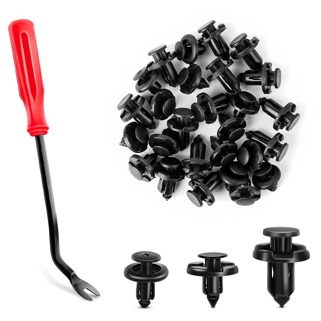 STHIRA Car Bumper Clips Lock Kit for Door Trim and Fender Repair with 100 Pcs 7mm 8mm 10mm Rivets & Removal Tool