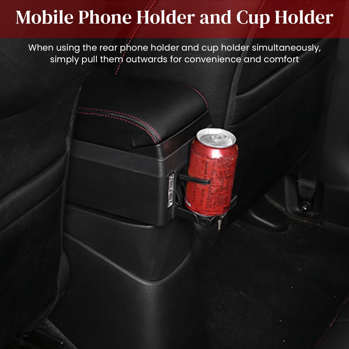 STHIRA Car Arm Rest for Maruti Suzuki Brezza Front Seats with Storage Compartment | Ergonomic Cushion for Added Comfort
