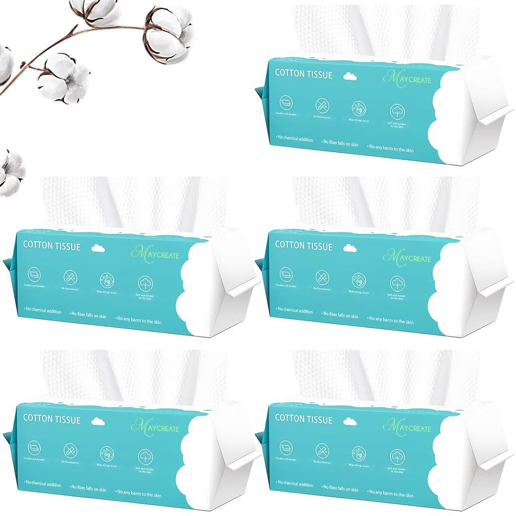 MAYCREATE Face Towel for Daily Use with 70 Count 7.87x7.87 in Soft Cotton | Makeup Removal