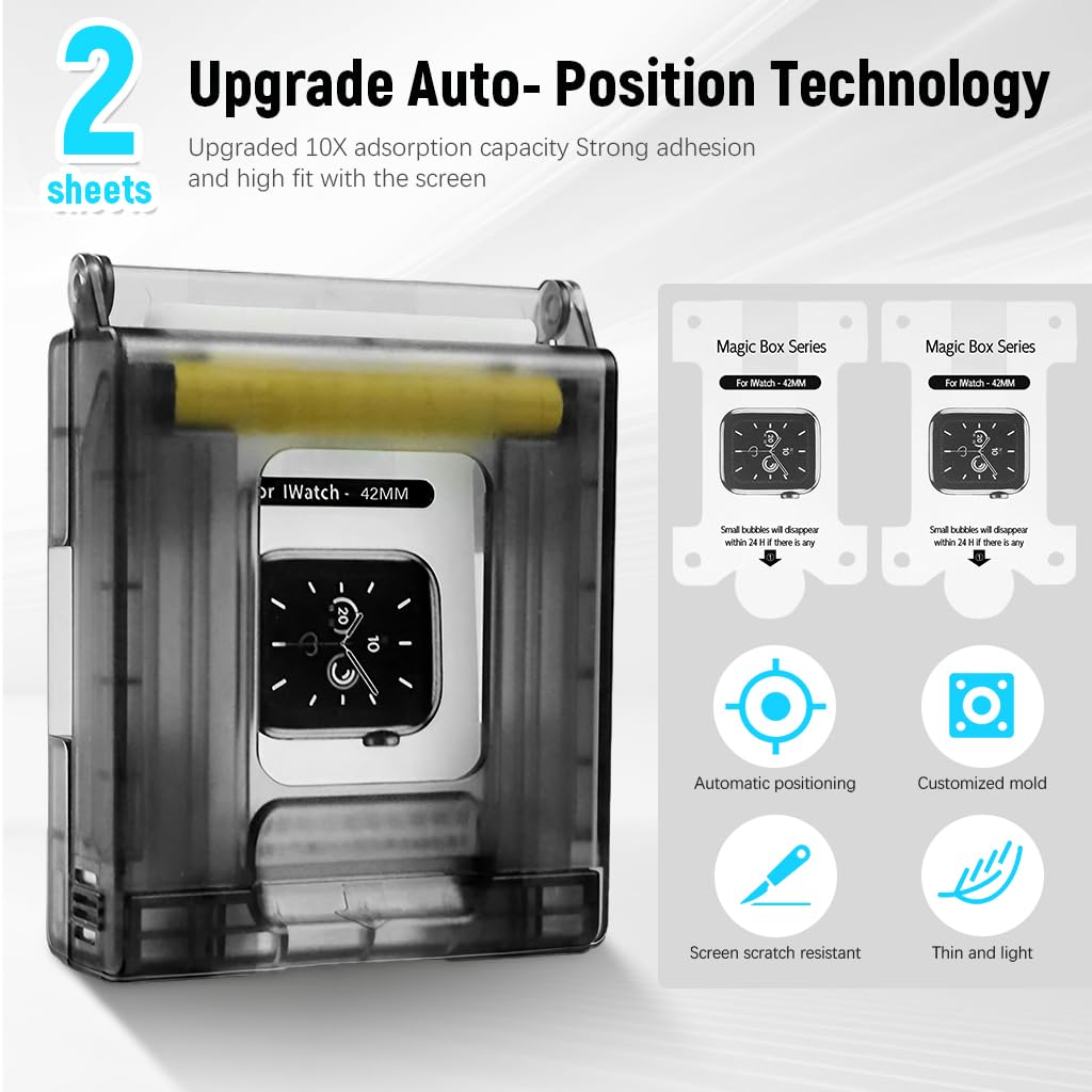 ZEITEL Screen Protector for Apple Watch S10 42mm with Auto Alignment Tool Kit | 2 Sheet HD Soft Silicone Film
