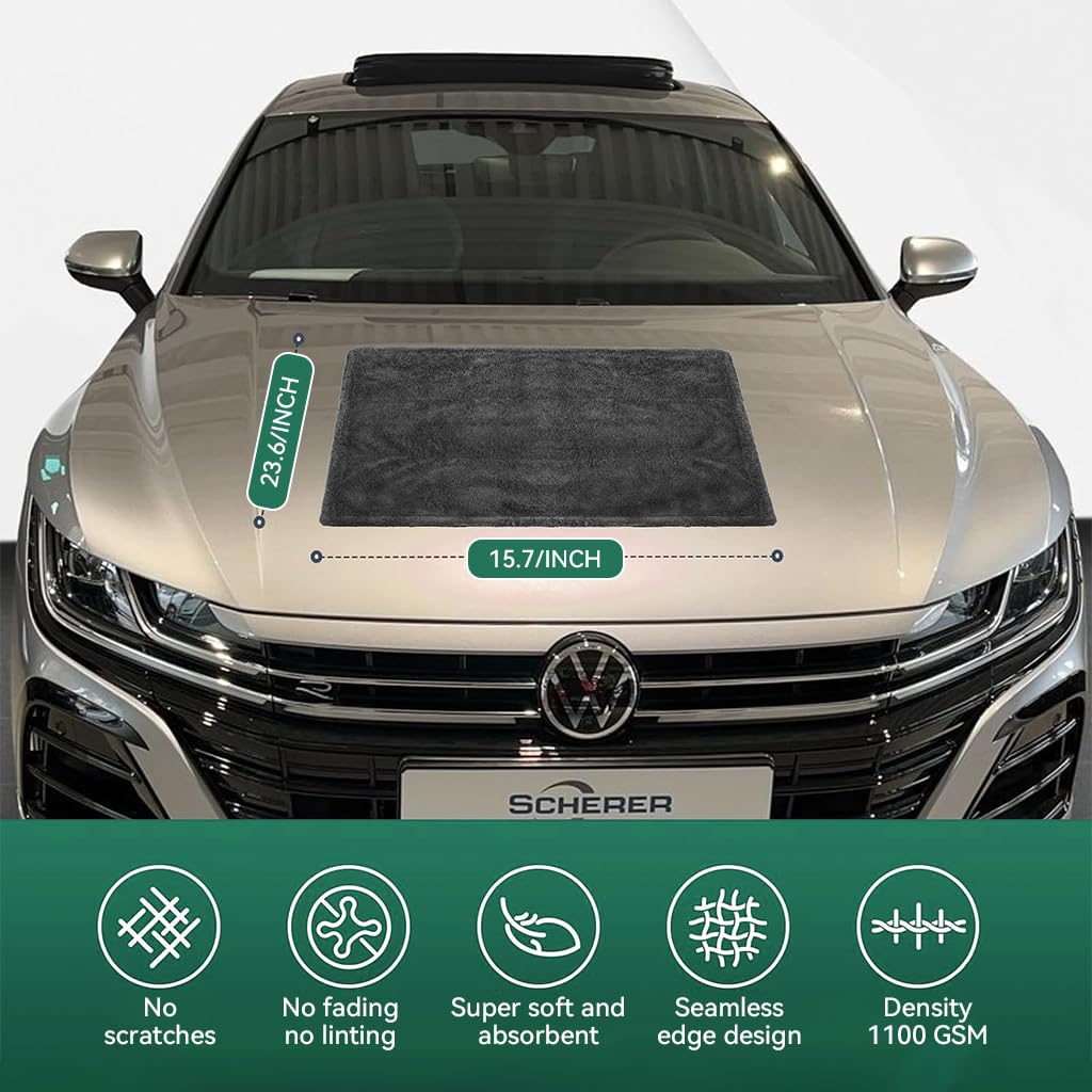 STHIRA Microfiber Cloth for Car with 40x60cm Size and 1100 GSM Ultra‑Absorbent Design | Safe Non‑Abrasive Cleaning Towel