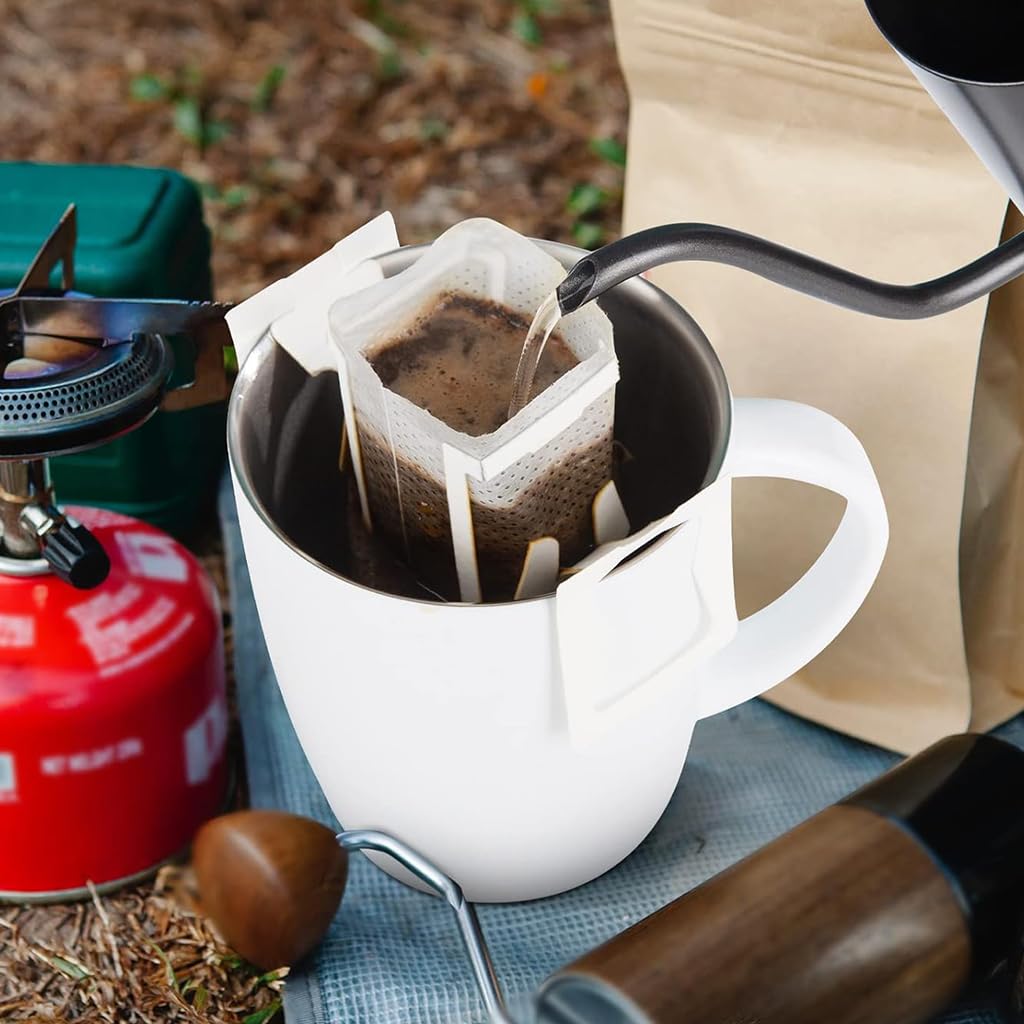 Supvox 50pcs Hanging Ear Coffee Bag Coffee Filter Paper Bag Drip Coffee Bag Pour Over Coffee Pouch Foodgrade Hanging Ear Coffee Paper Bag Convenient Hanging Ear Coffee Bag for Brewing Coffee