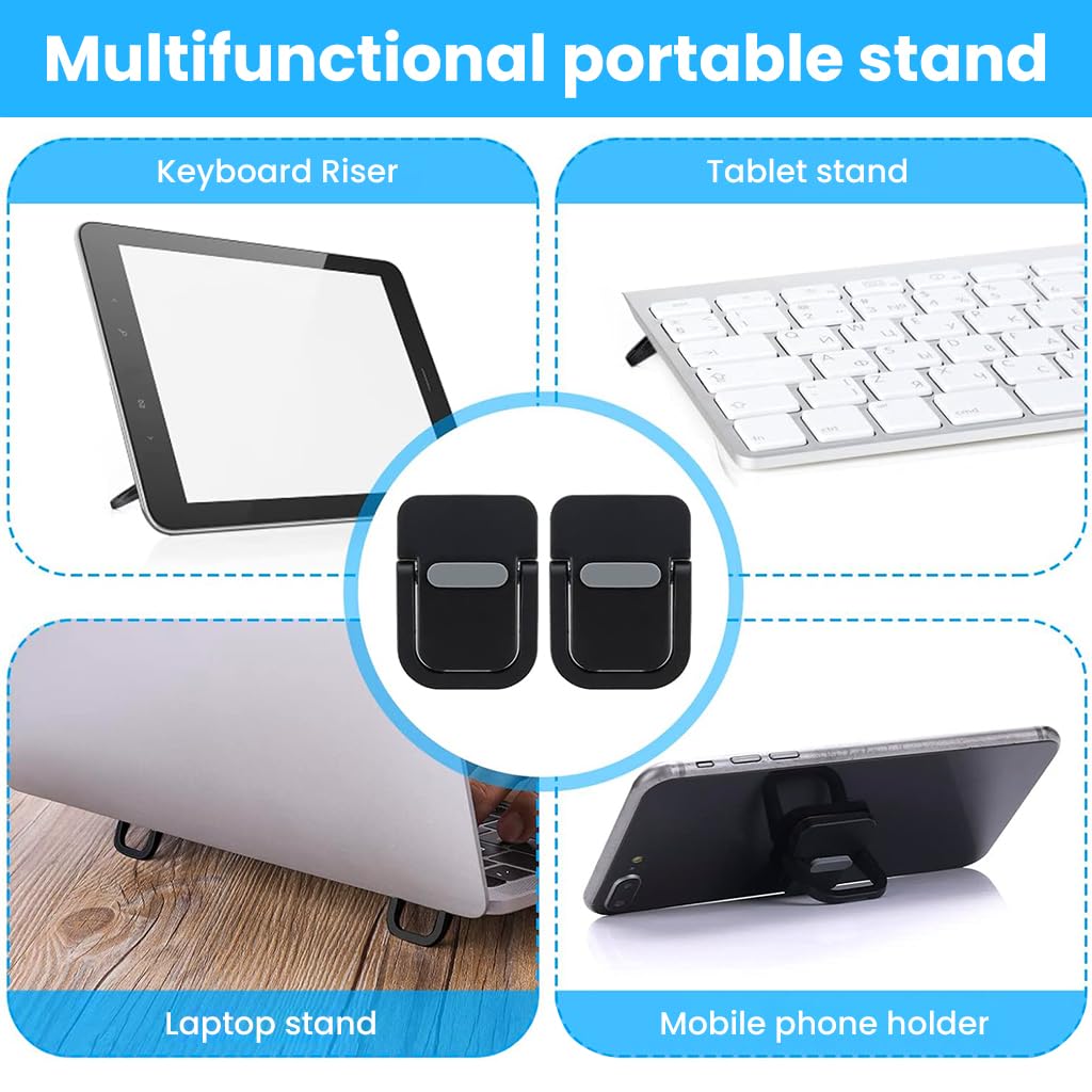 ZORBES Laptop Riser Stand for Portable Use with Self Adhesive Folding Design and Aluminum Alloy | Pack of 2