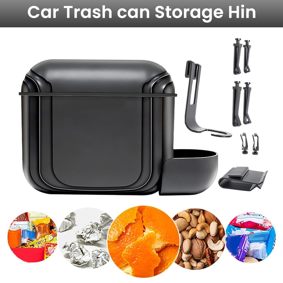 STHIRA Car Trash Bin for Air Vent and Door with Flip-up Lid 20x13x6.6 cm | ABS Organizer
