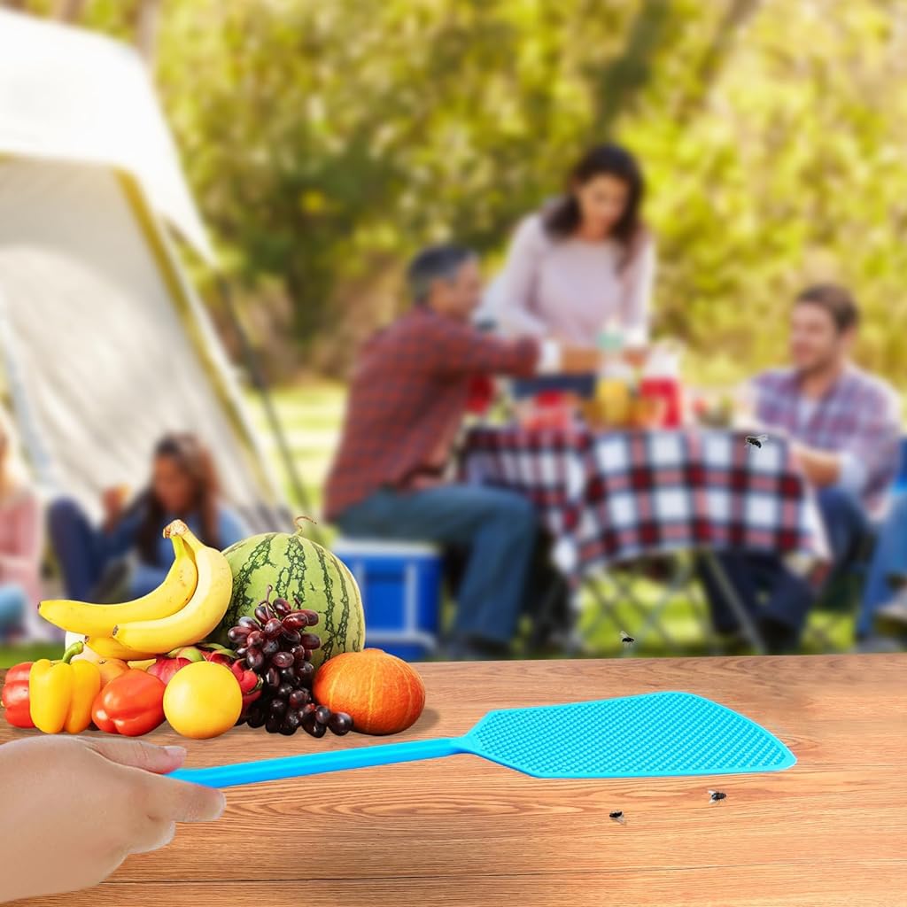 Supvox Fly Swatters 10PCS for Kitchen and Home featuring 17.5 in Handle and Grid Design