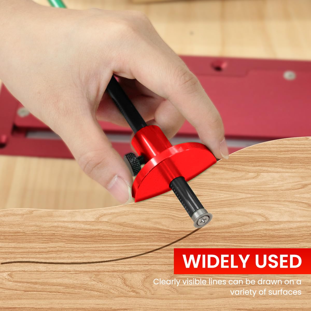 Serplex Wheel Marking Gauge for Woodworking with Adjustable Wheel and Laser Etched Scale | 2 PCS Aluminum Alloy Tool