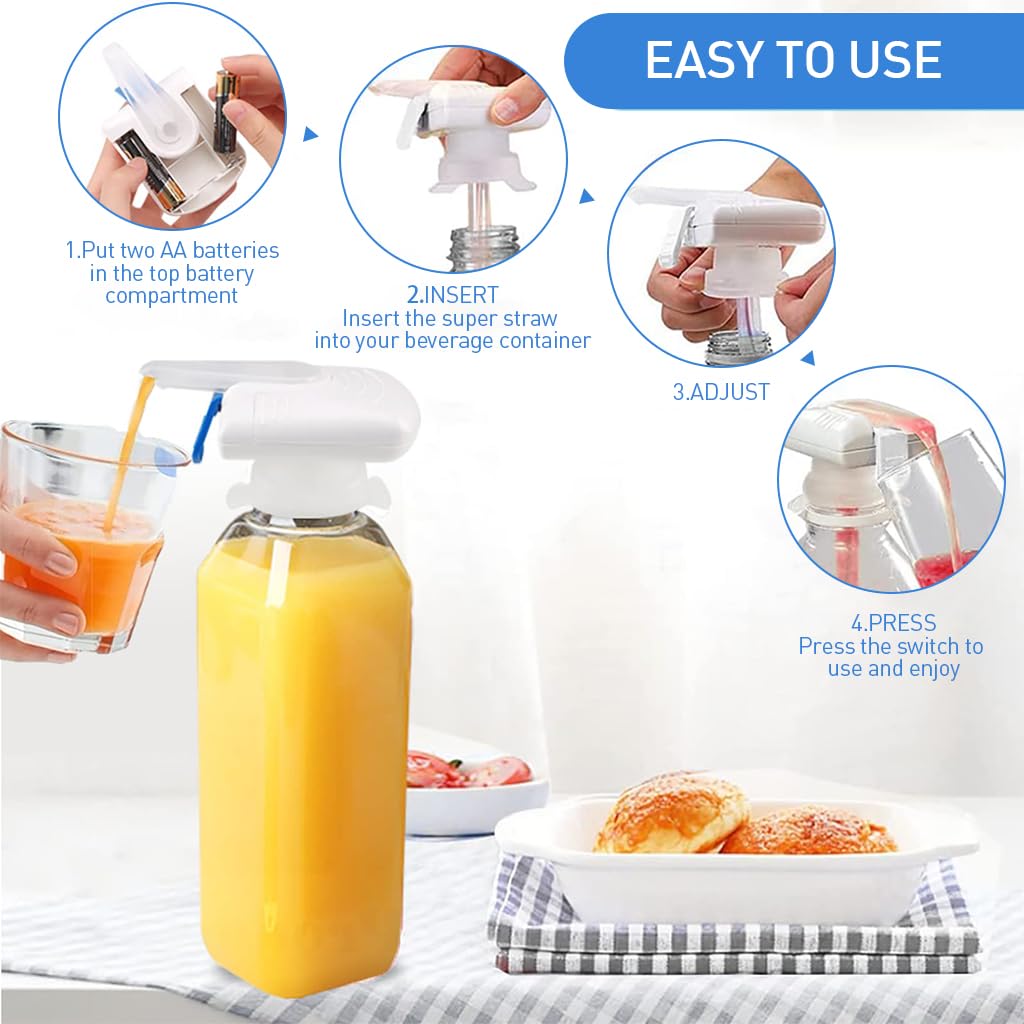 HASTHIP Easy Water Dispenser Pump for Bottles featuring Squeeze Button | 2Pcs Battery Operated