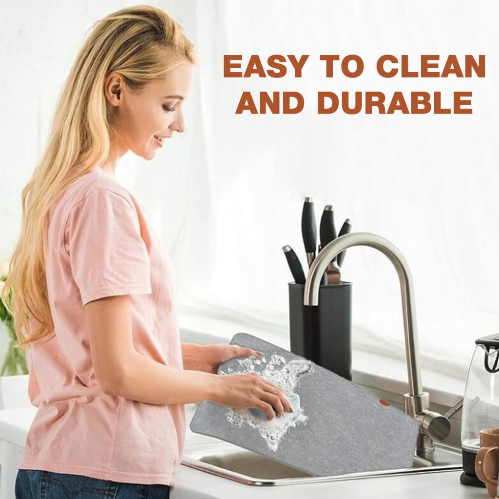 ZIBUYU Felt Table Mats Set of 12 for Dining | Washable Non Slip Heat Resistant Design